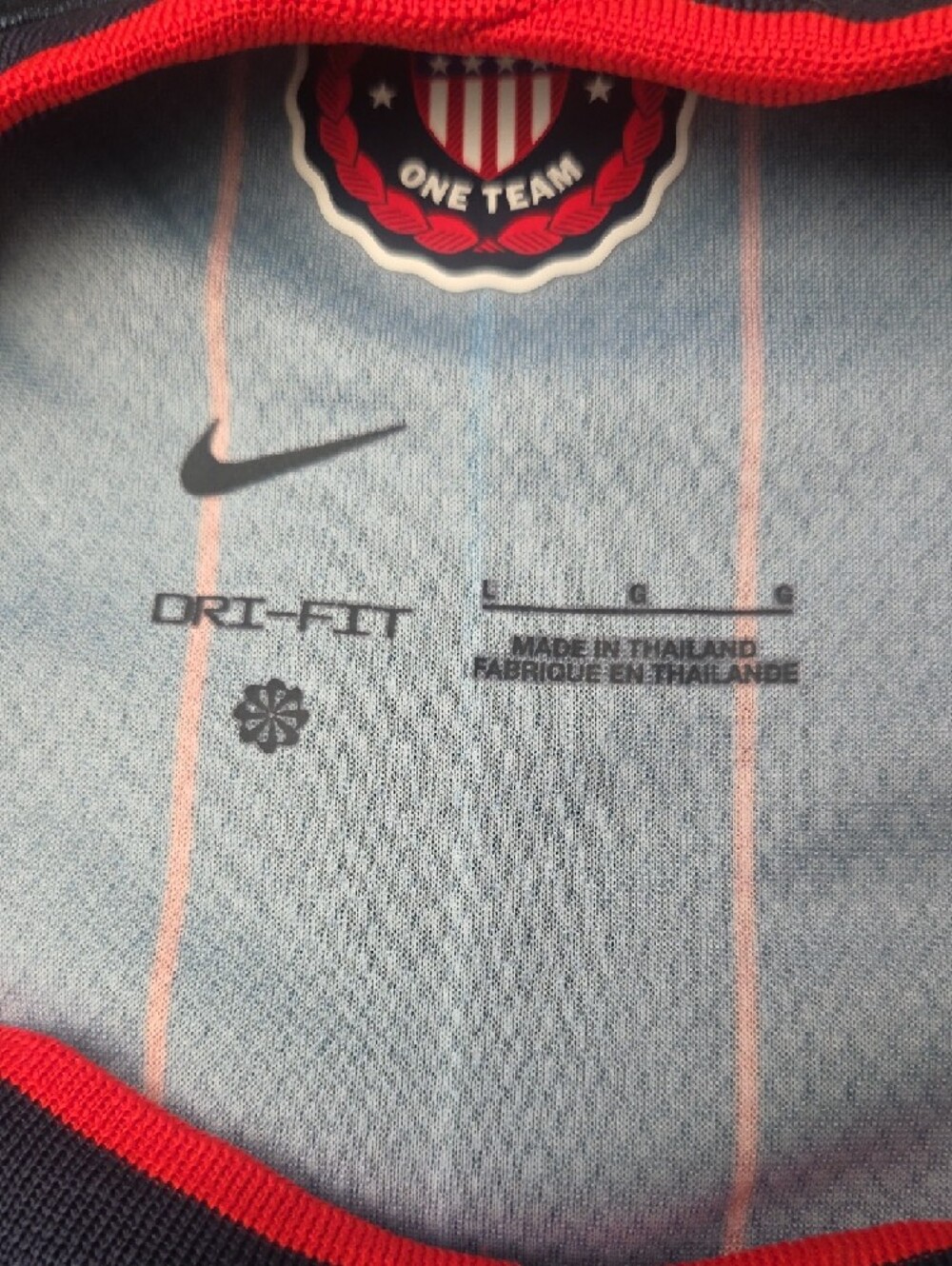 Nike Black USA Pinstripe Soccer Jersey with Red & Blue Accents - Picture 2 of 3